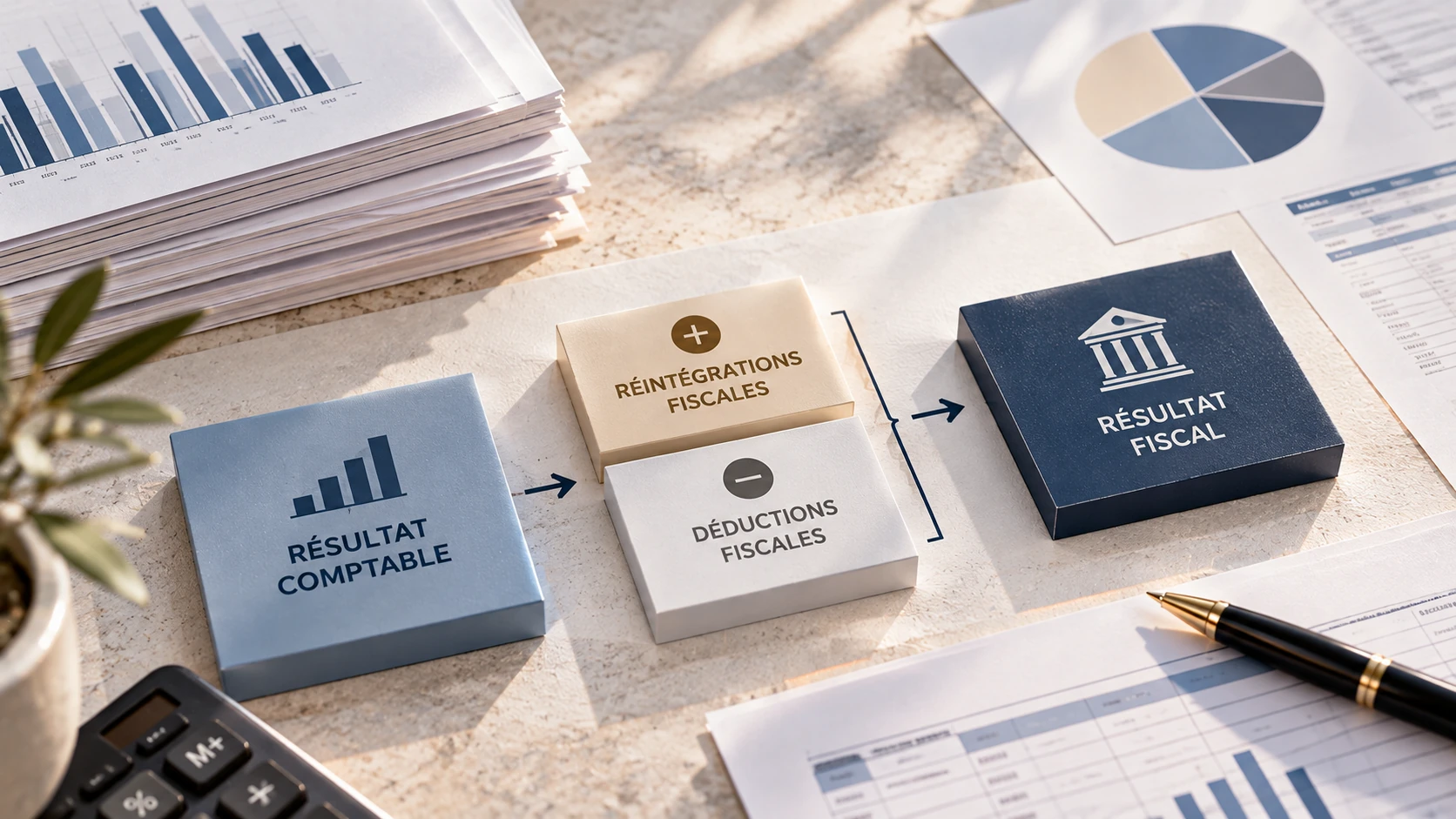 Schéma du passage du résultat comptable au résultat fiscal